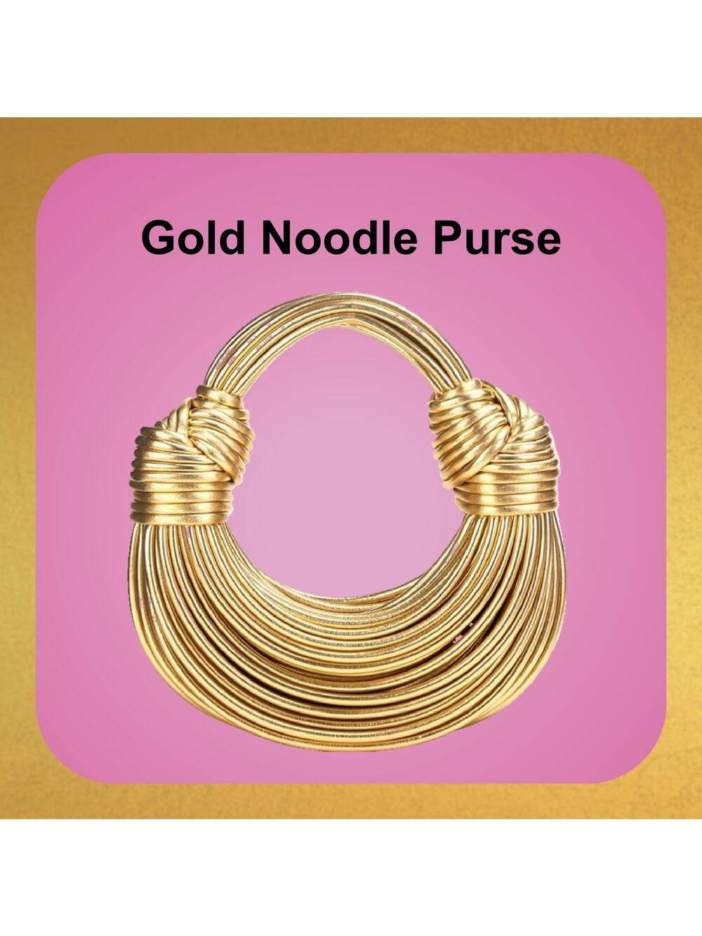 Gold Rope Knotted Crossbody Clutch Top Handle Shoulder Handbag